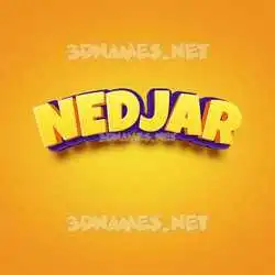 nedjar in Orange Toon style - 3D name wallpaper