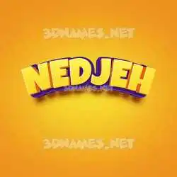 nedjeh in Orange Toon style - 3D name wallpaper