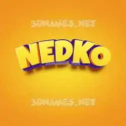 nedko in Orange Toon style - 3D name wallpaper
