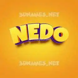 nedo in Orange Toon style - 3D name wallpaper
