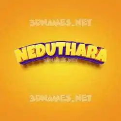 neduthara in Orange Toon style - 3D name wallpaper