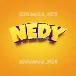 nedy in Orange Toon style - 3D name wallpaper