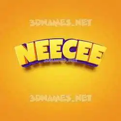 neecee in Orange Toon style - 3D name wallpaper
