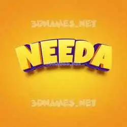 needa in Orange Toon style - 3D name wallpaper