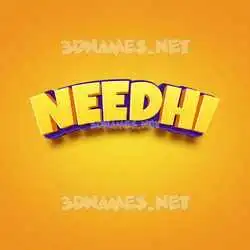 needhi in Orange Toon style - 3D name wallpaper
