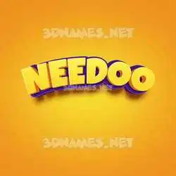 needoo in Orange Toon style - 3D name wallpaper