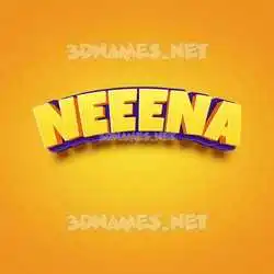 neeena in Orange Toon style - 3D name wallpaper