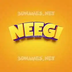 neegi in Orange Toon style - 3D name wallpaper