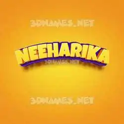 neeharika in Orange Toon style - 3D name wallpaper