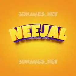 neejal in Orange Toon style - 3D name wallpaper