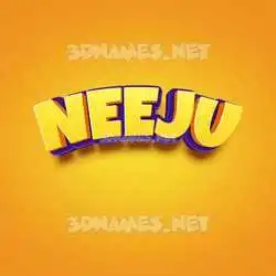 neeju in Orange Toon style - 3D name wallpaper