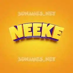 neeke in Orange Toon style - 3D name wallpaper