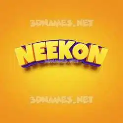 neekon in Orange Toon style - 3D name wallpaper