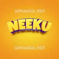neeku in Orange Toon style - 3D name wallpaper