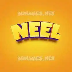 neel in Orange Toon style - 3D name wallpaper