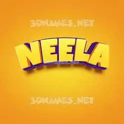 neela in Orange Toon style - 3D name wallpaper