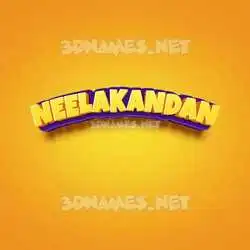 neelakandan in Orange Toon style - 3D name wallpaper