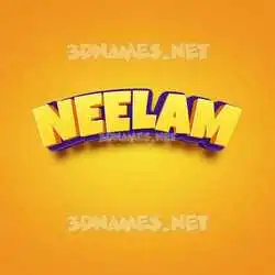 neelam in Orange Toon style - 3D name wallpaper