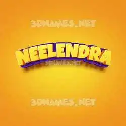 neelendra in Orange Toon style - 3D name wallpaper
