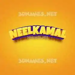 neelkamal in Orange Toon style - 3D name wallpaper