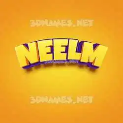 neelm in Orange Toon style - 3D name wallpaper