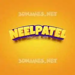 neelpatel in Orange Toon style - 3D name wallpaper