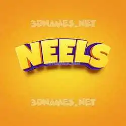 neels in Orange Toon style - 3D name wallpaper