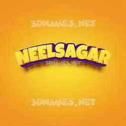 neelsagar in Orange Toon style - 3D name wallpaper
