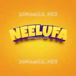 neelufa in Orange Toon style - 3D name wallpaper