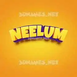 neelum in Orange Toon style - 3D name wallpaper