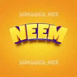 neem in Orange Toon style - 3D name wallpaper