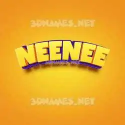 neenee in Orange Toon style - 3D name wallpaper
