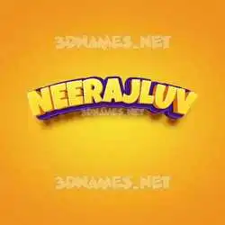 neerajluv in Orange Toon style - 3D name wallpaper