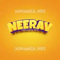 neerav in Orange Toon style - 3D name wallpaper