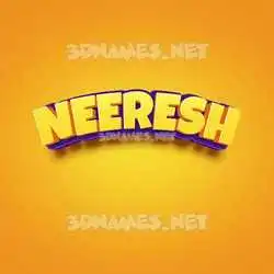 neeresh in Orange Toon style - 3D name wallpaper