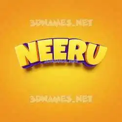 neeru in Orange Toon style - 3D name wallpaper