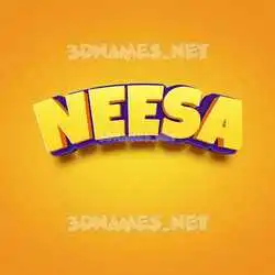 neesa in Orange Toon style - 3D name wallpaper