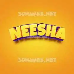 neesha in Orange Toon style - 3D name wallpaper