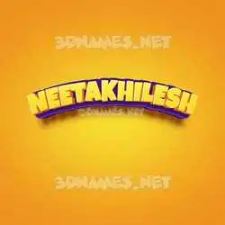neetakhilesh in Orange Toon style - 3D name wallpaper