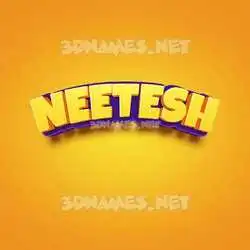 neetesh in Orange Toon style - 3D name wallpaper