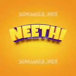 neethi in Orange Toon style - 3D name wallpaper