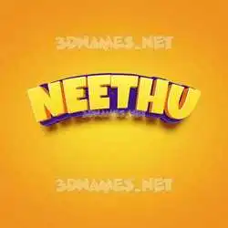 neethu in Orange Toon style - 3D name wallpaper