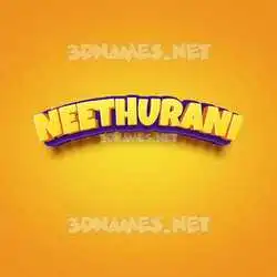 neethurani in Orange Toon style - 3D name wallpaper