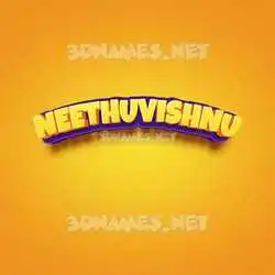 neethuvishnu in Orange Toon style - 3D name wallpaper