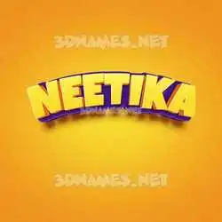 neetika in Orange Toon style - 3D name wallpaper