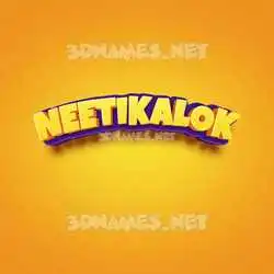 neetikalok in Orange Toon style - 3D name wallpaper