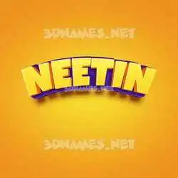 neetin in Orange Toon style - 3D name wallpaper