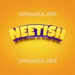 neetish in Orange Toon style - 3D name wallpaper