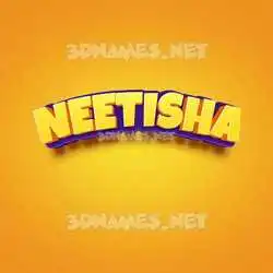 neetisha in Orange Toon style - 3D name wallpaper