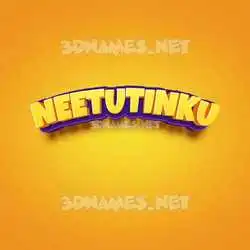 neetutinku in Orange Toon style - 3D name wallpaper